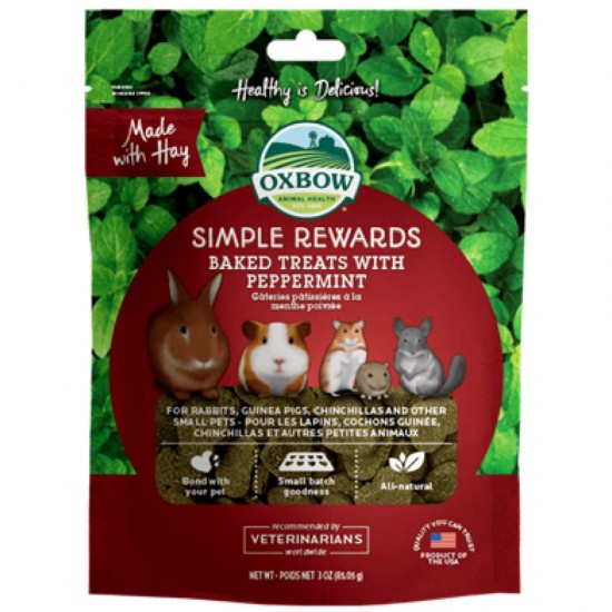 Oxbow Simple Rewards - Baked Treats with Peppermint  - 85 gr alimento complementare per conigli e roditori